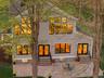 Aerial view of the southern side of the house and patio
