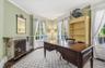 Office with marble fireplace