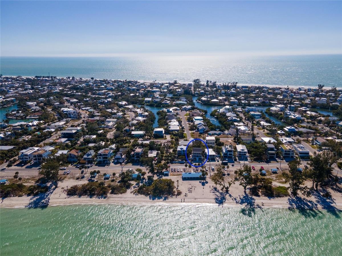 AERIAL VIEW SHOWING HOW CLOSE GULF & BAY ARE