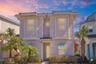 Coastal inspired Margaritaville cottage in Kissimmee Florida near Disney with vibrant exterior and prime resort location