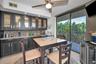 Dining area with built in Buffet, upper cabinets and Prep Counter