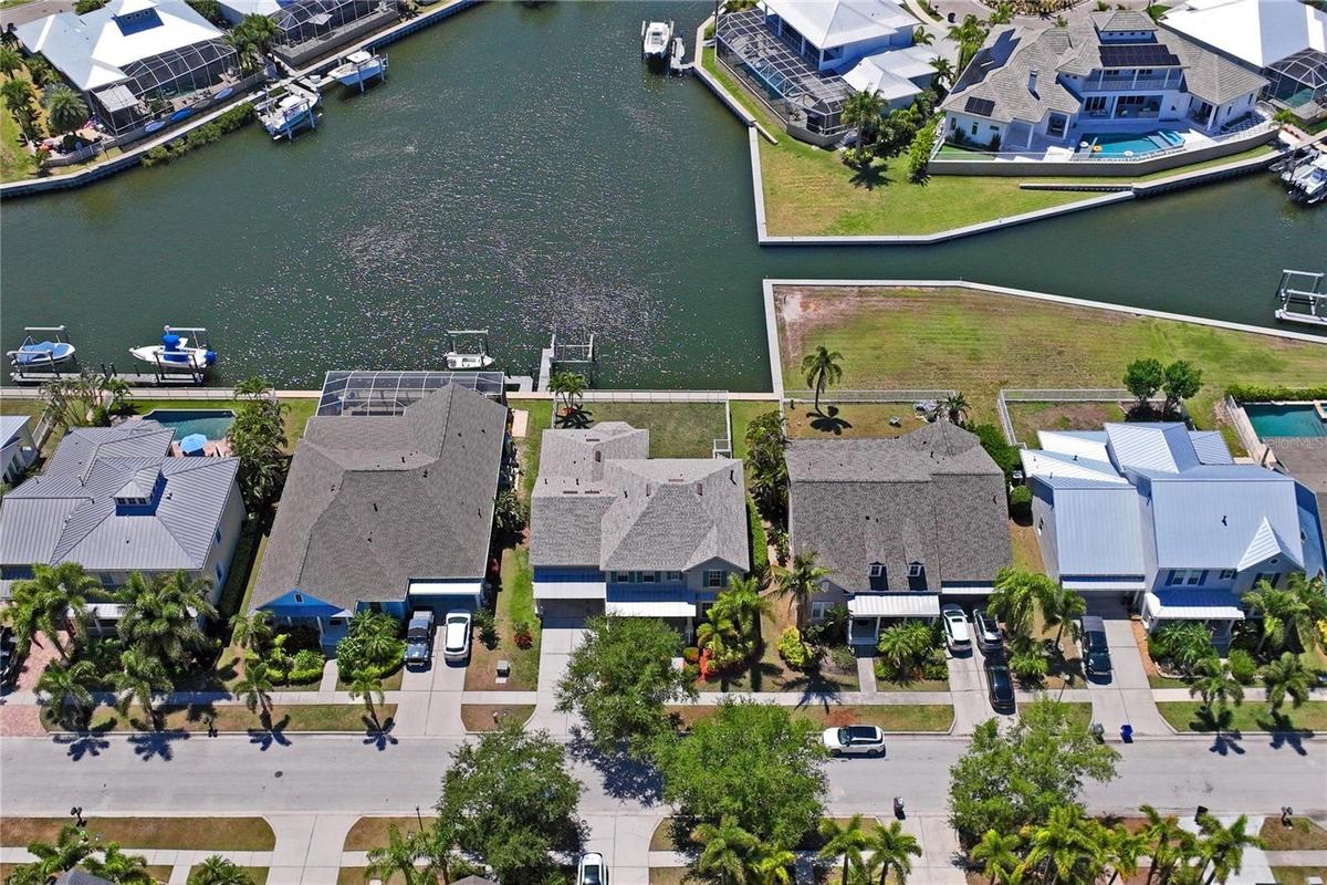 Aerial waterview with adjacent common area