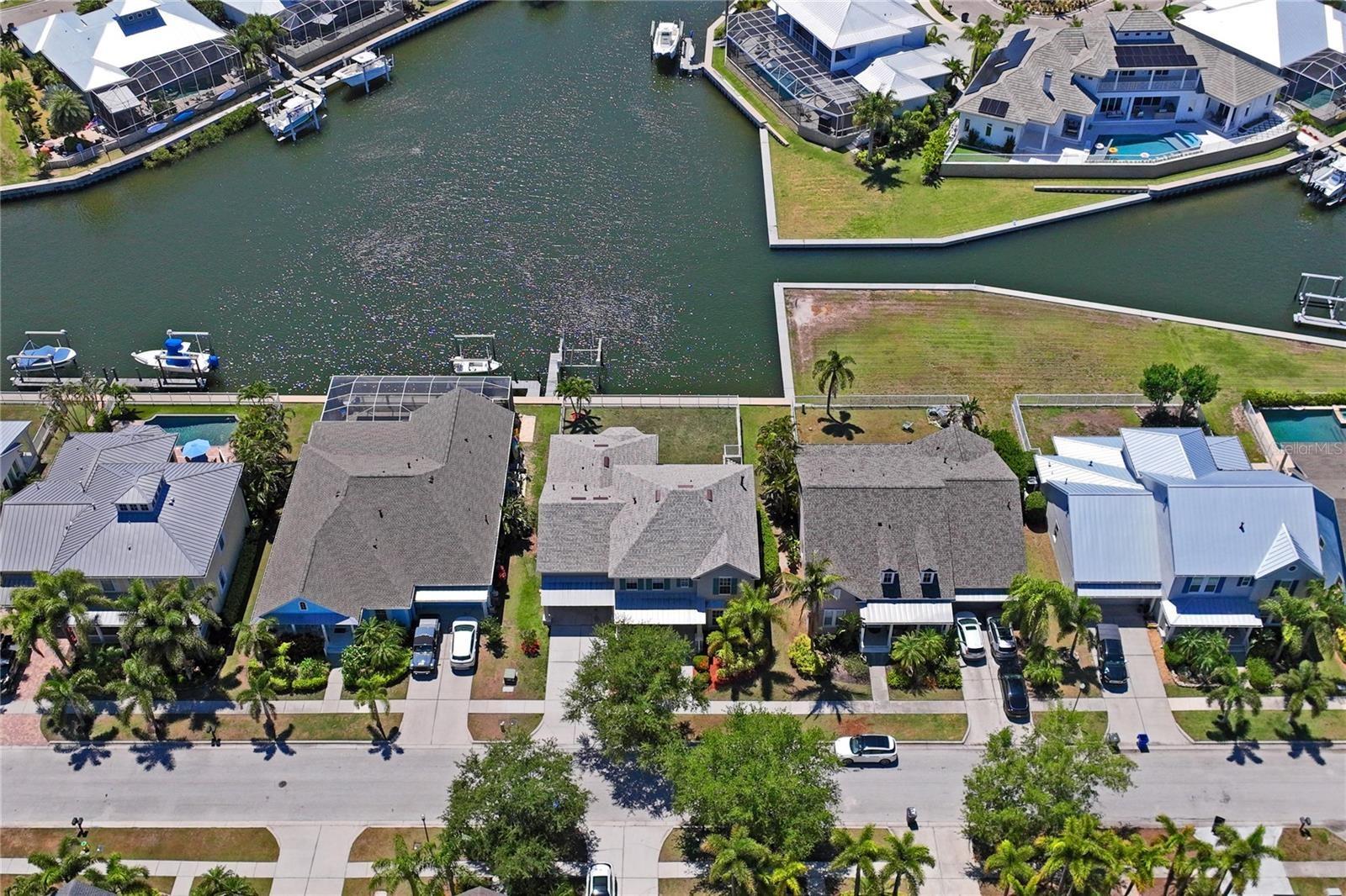 Aerial waterview with adjacent common area