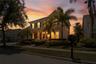 Front exterior at sunset