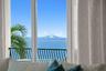 Sweeping views of the Sunshine Skyway Bridge create a striking backdrop from the family room.