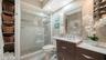 Remodeled primary ensuite bathroom.