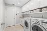 Functional laundry room with sink and plenty of storage space