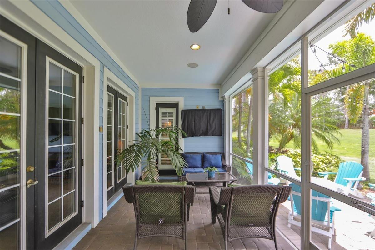 Screened lanai for indoor /outdoor living.