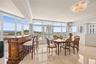 Enjoy dinner or a glass of wine with friends, framed by beautiful mountain views.