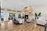 Floor-to-ceiling windows bring the bay right inside.