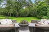 Terrace overlooking the private backyard