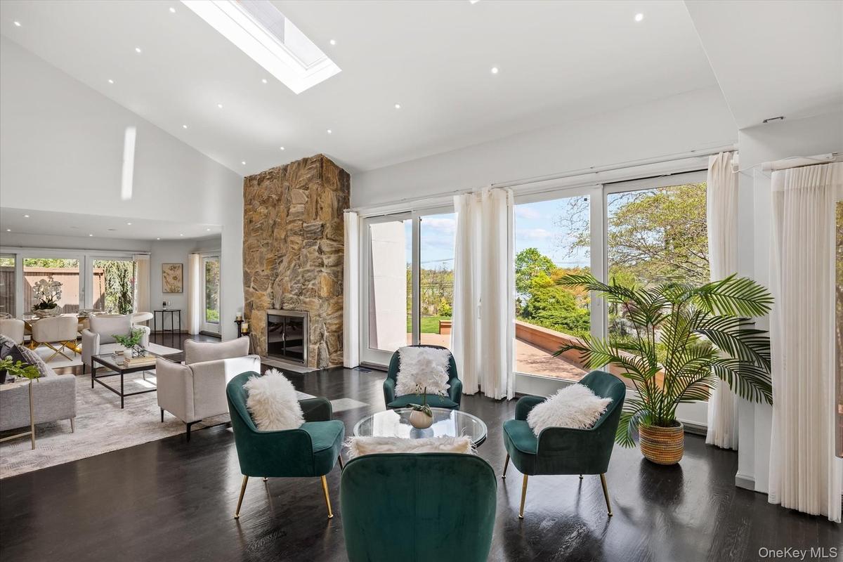 Spacious family room with skylight