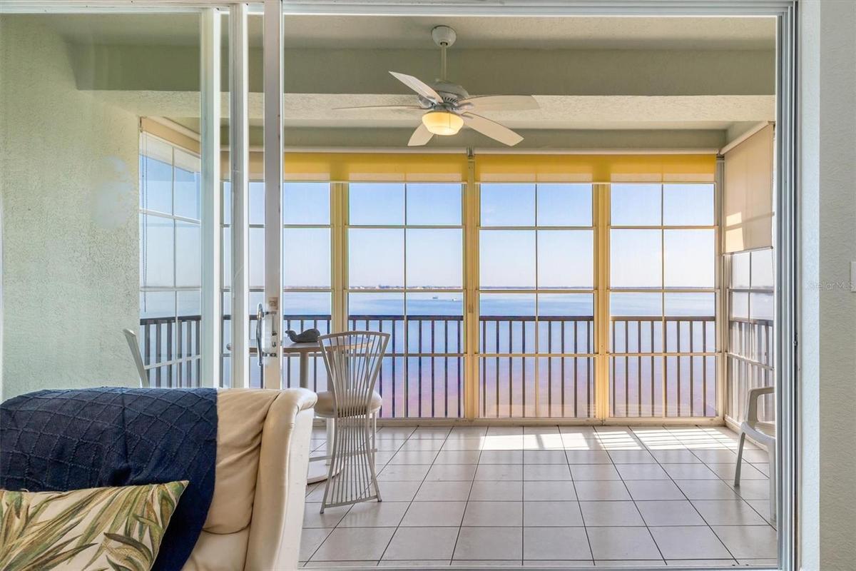 All-seasons lanai overlooking the Peace River and beyond