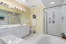 Primary bath with dual vanity, tub and separate shower