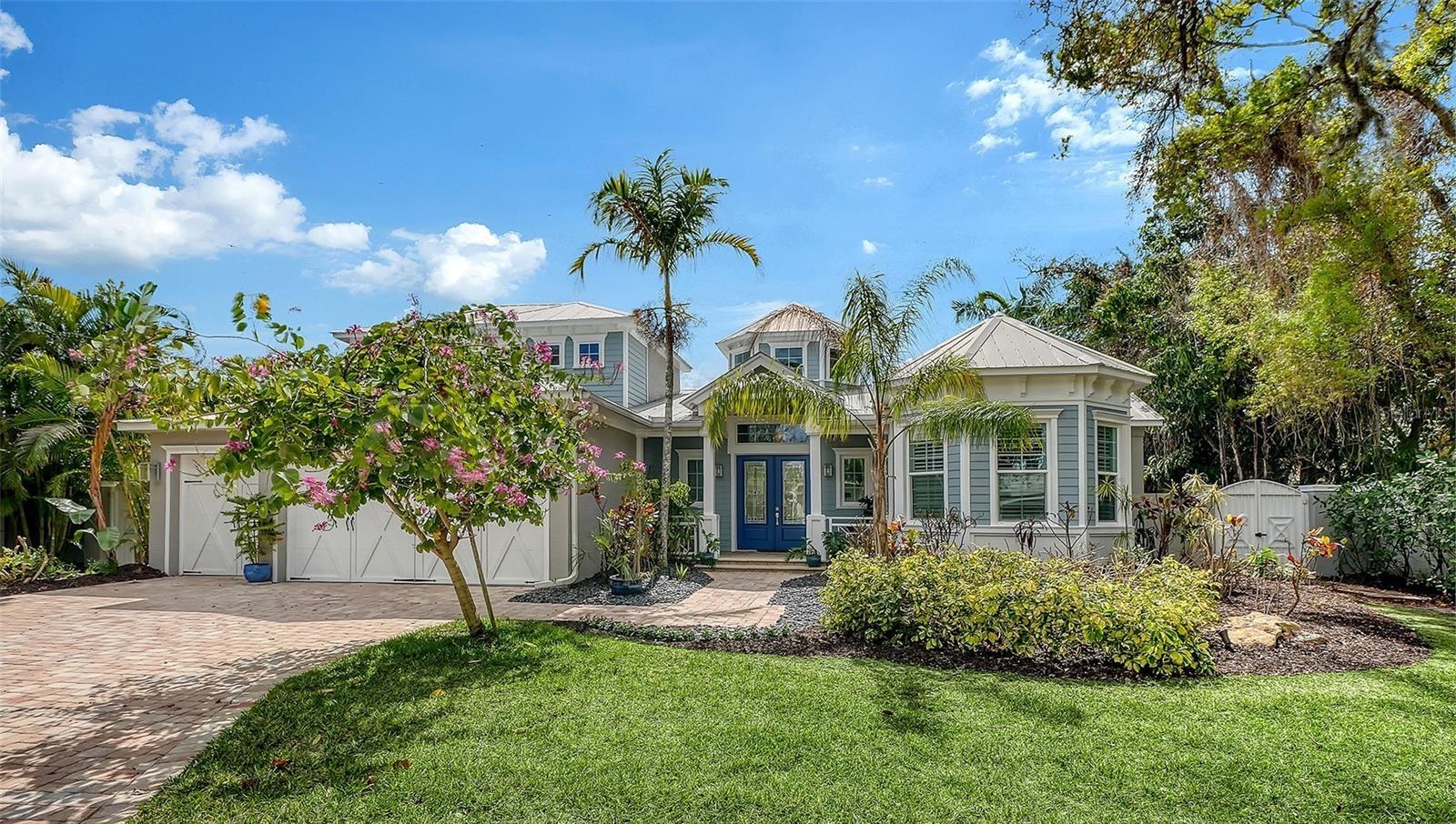 Front elevation of this coastal contemporary designed home