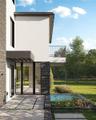 Entry of home showcasing a beautiful reflection pool.
