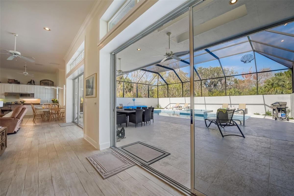 Living room/pool view