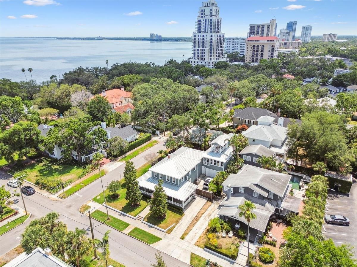 Easy walking distance to Bayshore Blvd. and Tampa Bay.  Note the enclosed parking area on the right side of the house.