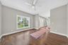 Spacious with ceiling fan.