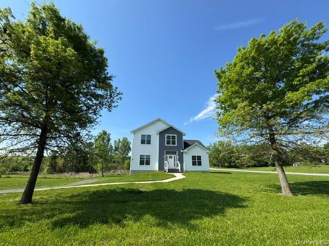 View of the front of the house from the road.