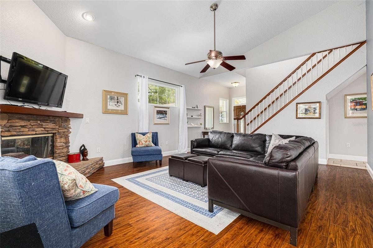 Great room with high ceilings