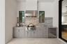 The fully equipped outdoor kitchen rivals the interior kitchen in both style and function, featuring an Evo gas grill, sink, dual Perlick refrigerator