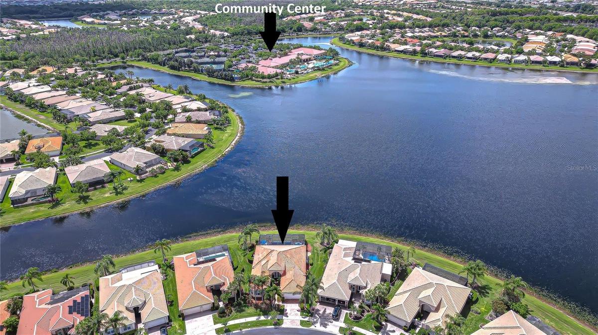 Pie-shaped lot offering added privacy and space.