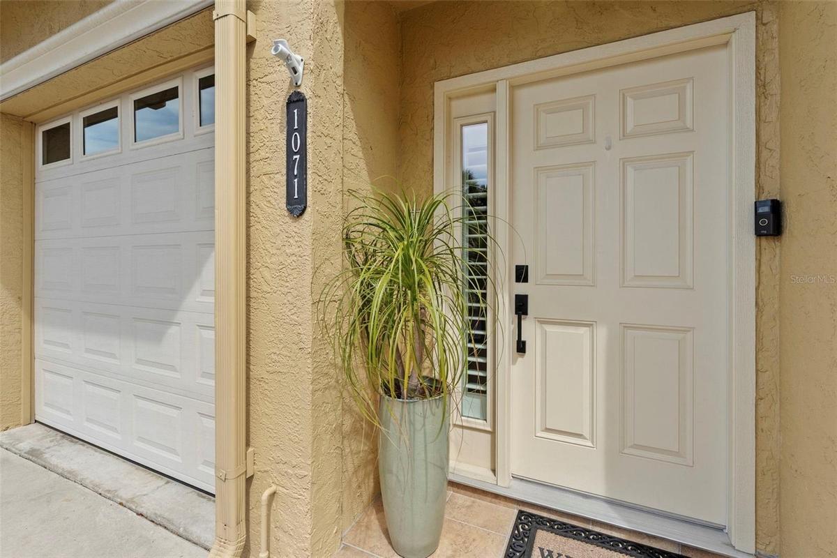 Covered Entry and Private Garage