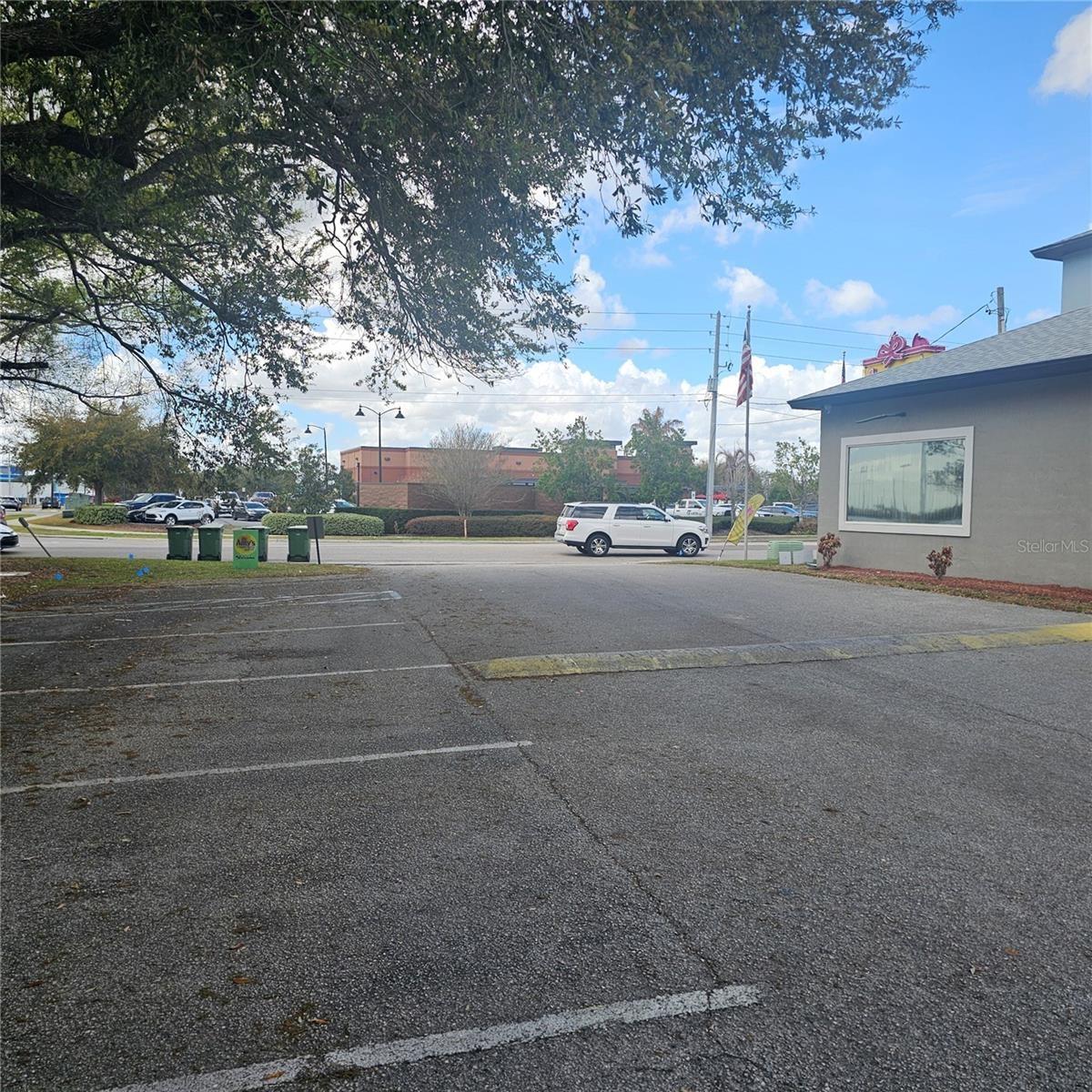 Shaded parking spaces