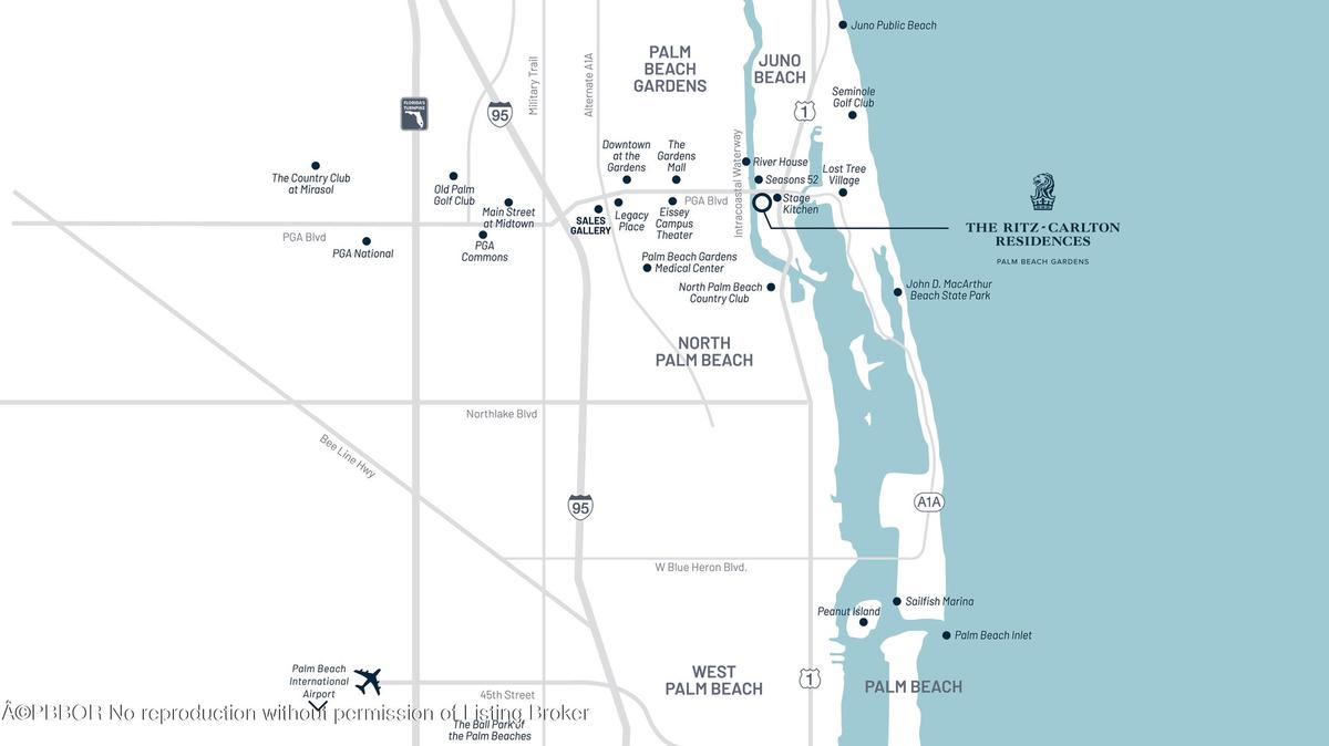 The Ritz-Carlton Residences, Palm Beach Gardens, Location Map