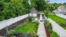 Aerial view of backyard oasis