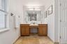 Dual sink vanity in the Primary Bath with new quartz tops
