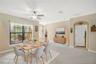 The open floor plan is designed for everyday living and effortless entertaining. Large-format ceramic tile set on a diagonal flows throughout the main