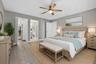Virtually staged primary bedroom.