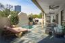 Perfect mix of sun and shade. Covered and sunlit seating area. The gas fireplace and plunge pool are the perfect places to lounge