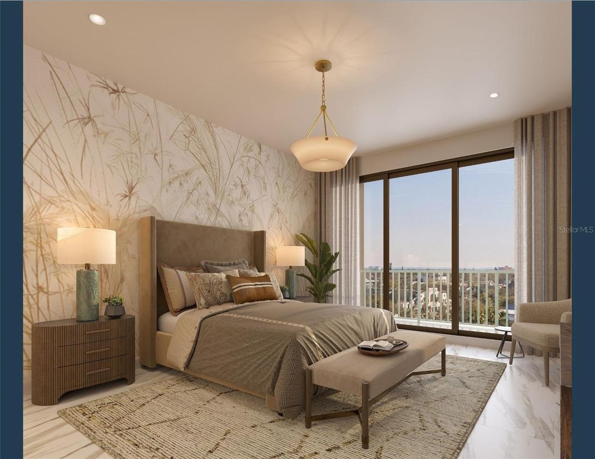 Primary bedroom features its own terrace