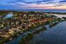 Aerial View Waterside at Sunset