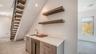 Coffee bar, prep station, beverage refrigerator