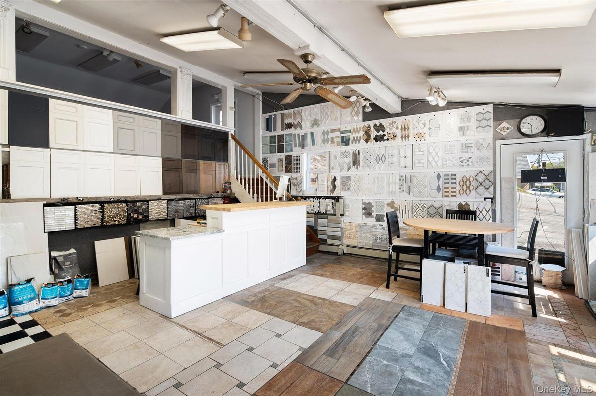 Main showroom, 544 Route 6, Mahopac, NY — soaring ceilings, double entry, 1,700+ sq ft commercial space