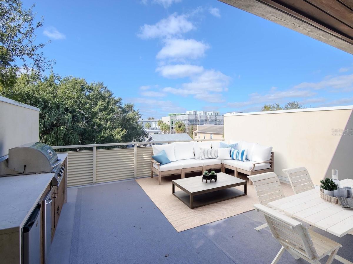 Virtually staged rooftop terrace