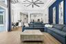 Open-concept floorplan with up to 3 separate living rooms