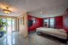 Bedroom with baseboard heating, access to exterior, recessed lighting, and a textured ceiling