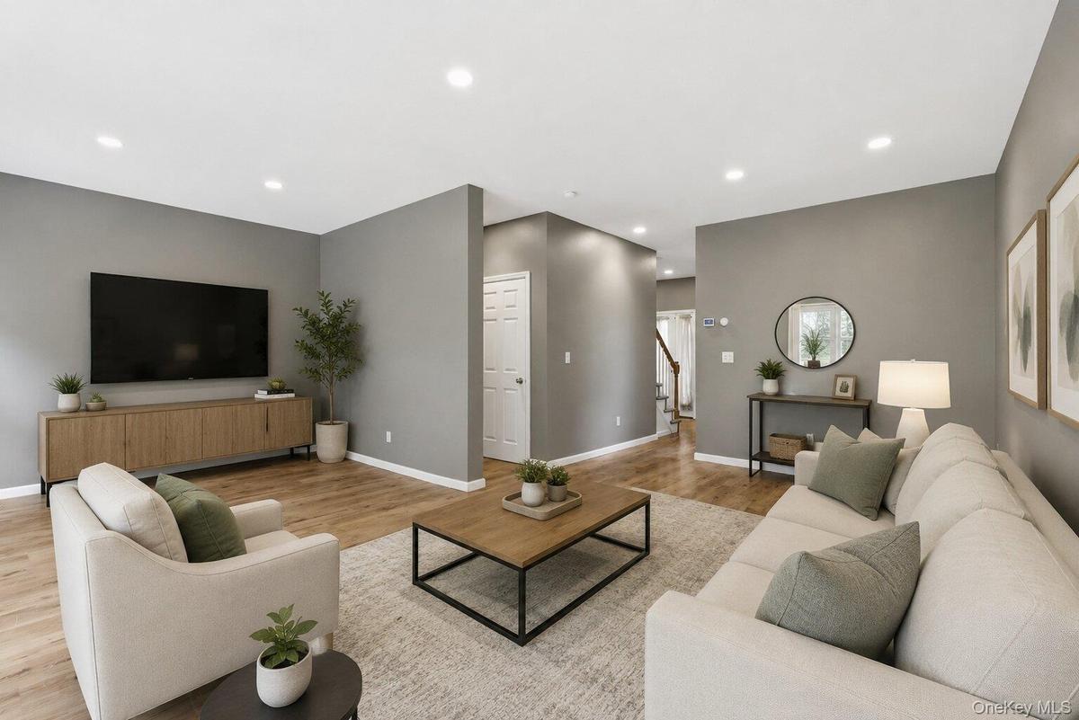 Virtually staged living room