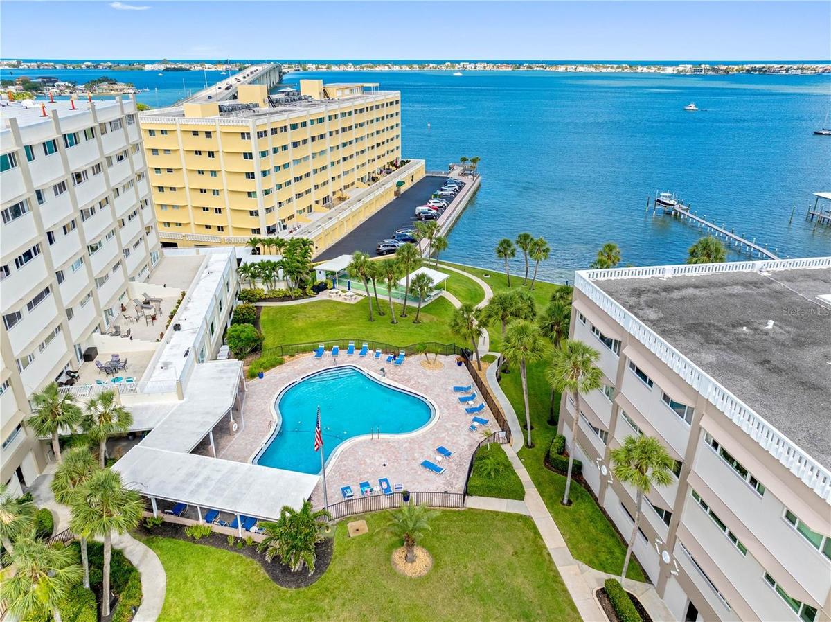 Harbour Club C (yellow building) and  Grounds