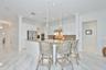 breakfast bar with pendant lighting - beadboard insets