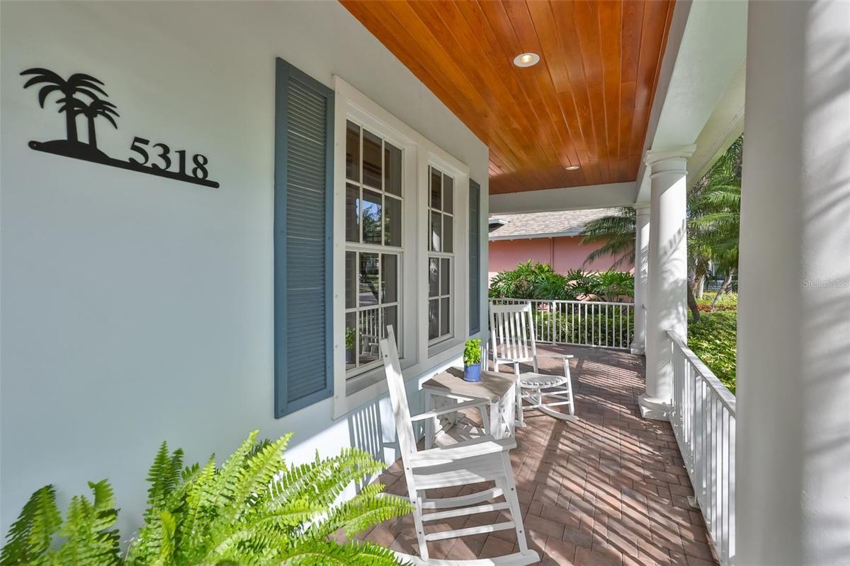 wood tongue-in-groove porch ceiling