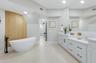 Primary Bathroom with Dual Sinks, Walk-in Shower and Free Standing Tub