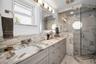 Duel. sinks, walk-in shower