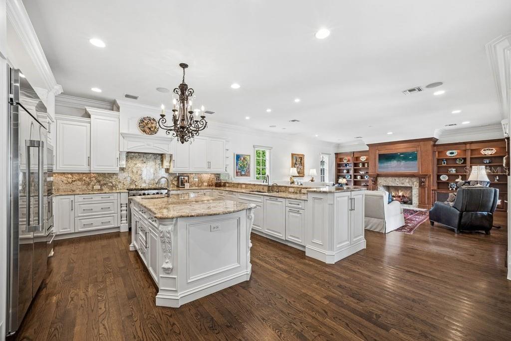 Updated kitchen that flows into the living room