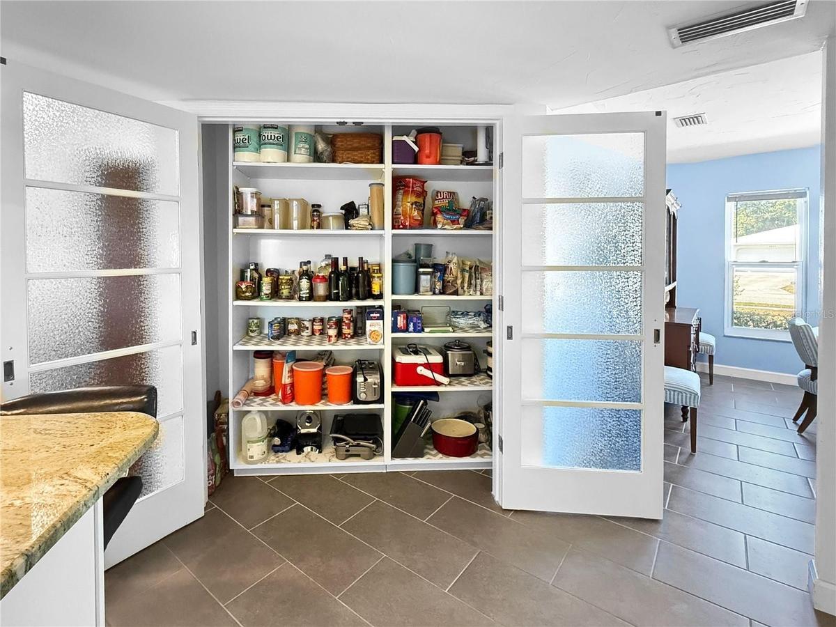 Big well-organized pantry helps make cooking & baking enjoyable.